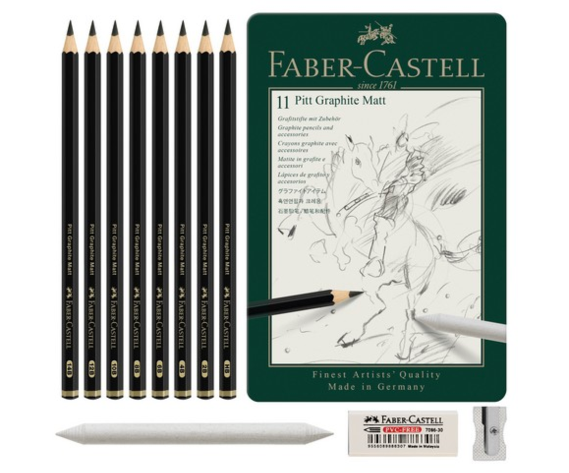 PITT Graphite Matte Pencil 11pc Tin