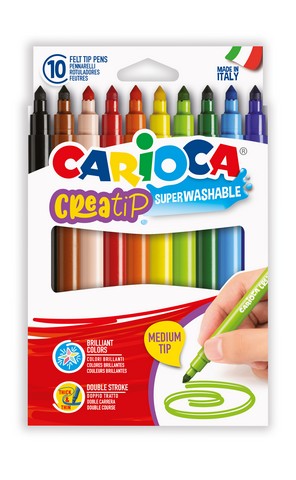 Carioca Creatip Med Superwashable Felt Tip Markers
